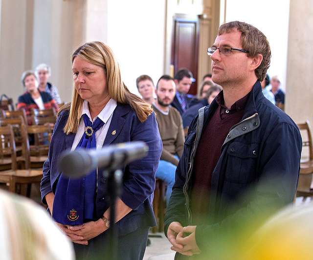 AoS port chaplains Patricia Ezra and Wojciech Holub were commissioned at Mass
