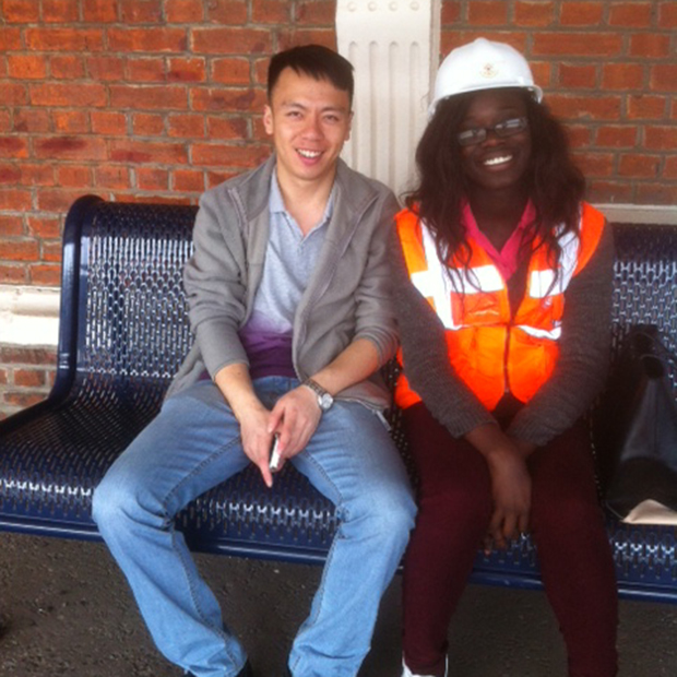 Gabriella with a seafarer