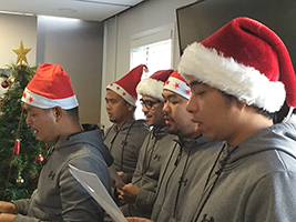 Crew take centre stage at carol service
