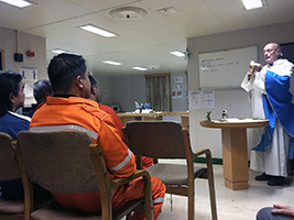 Bereaved crew grateful for Mass